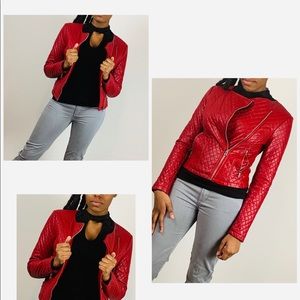 Leather red jacket
